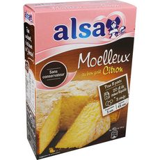 ALSA Alsa Préparation pour moelleux au goût citron sans conservateur 435g 8 parts 435g