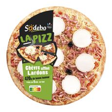 SODEBO Pizza chèvre affiné et lardons 470g