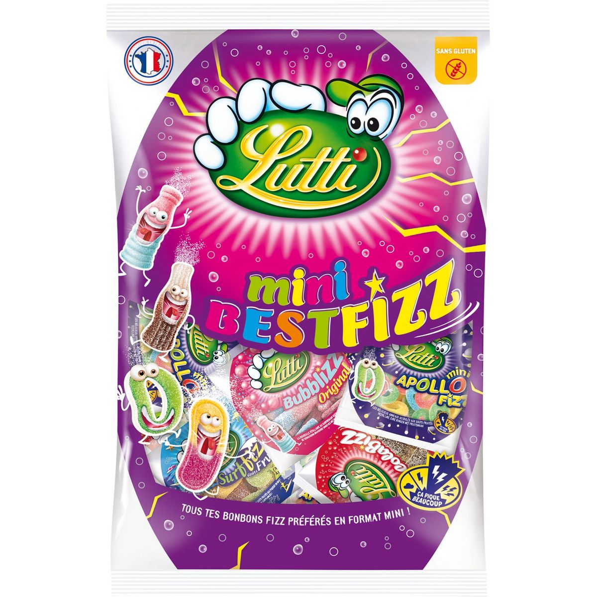 LUTTI Lutti Mini sachets de bonbons best fizz 225g 225g pas cher