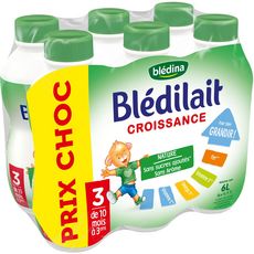 Bledina Bledina Bledilait 3 Lait De Croissance Liquide Des 10 Mois 6x1l 6x1l Pas Cher A Prix Auchan