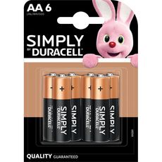DURACELL Piles AA/LR06 simply 6 pièces