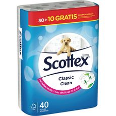 SCOTTEX Scottex papier toilette blanc rouleau x30 +10offerts