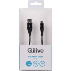 QILIVE Câble de charge USB / USB-C Strong 1.2 m Noir
