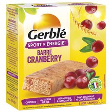 GERBLE Gerblé Barres sport cranberry sachets individuels 150g 6x25g 150g
