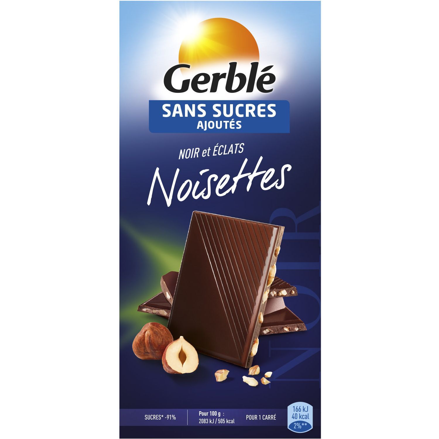 Chocolat noir sans sucres ajoutés Gerblé - Intermarché