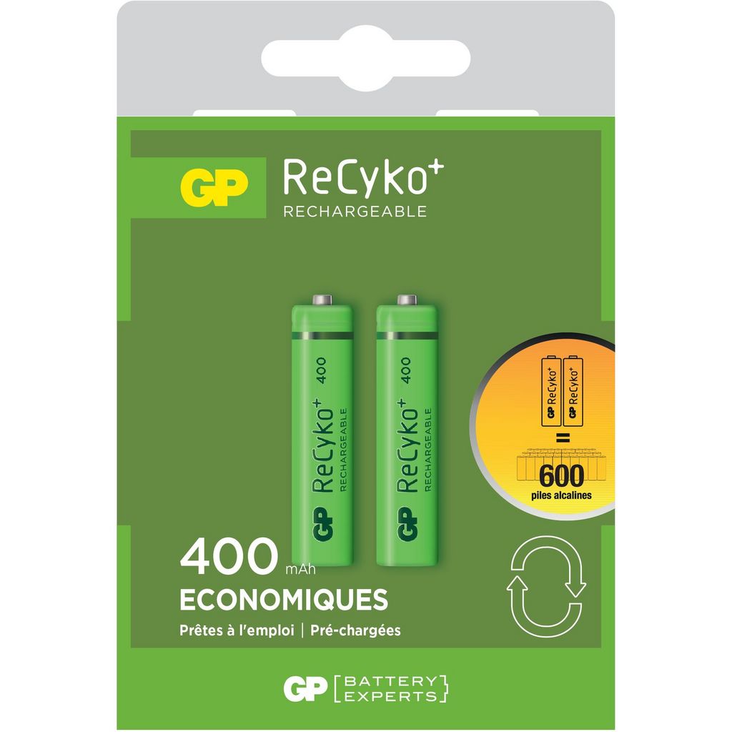 2 pc Pile rechargeable AAA RAVER NiMH/1,2V/400 mAh