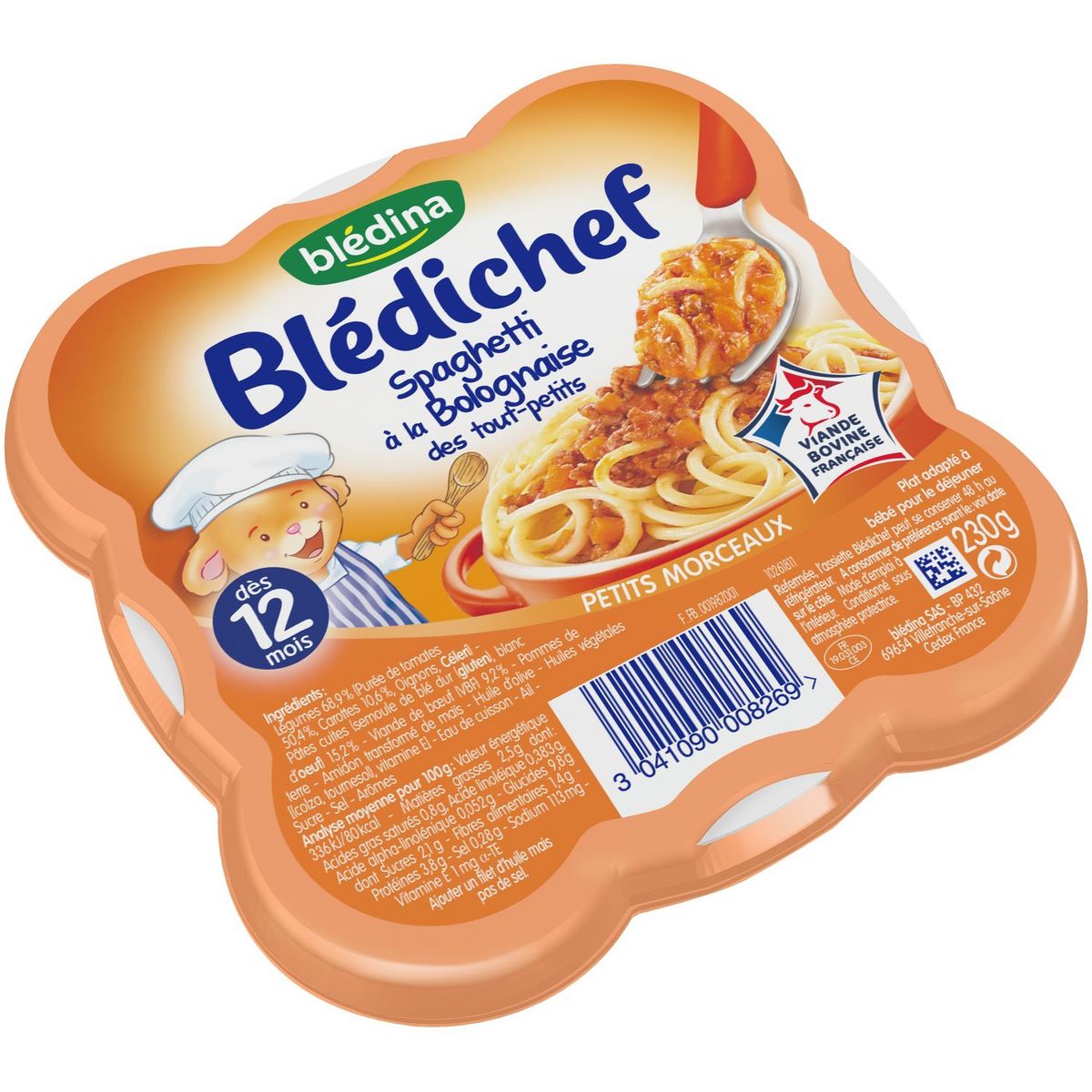 Blédina Petits spaghetti à la bolognaise, dès 12 mois 