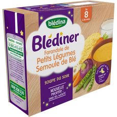 Bledina Blediner Farandole De Petits Legumes Semoule 2x250ml 8mois Pas Cher A Prix Auchan