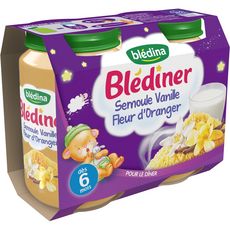 Bledina Blediner Petit Pot Semoule Vanille Fleur D Oranger Des 6mois 2x0g Pas Cher A Prix Auchan