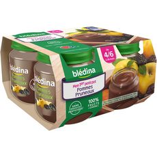 Bledina Mon 1er Petit Pot Dessert Pommes Et Pruneaux Des 4 Mois 4x130g Pas Cher A Prix Auchan