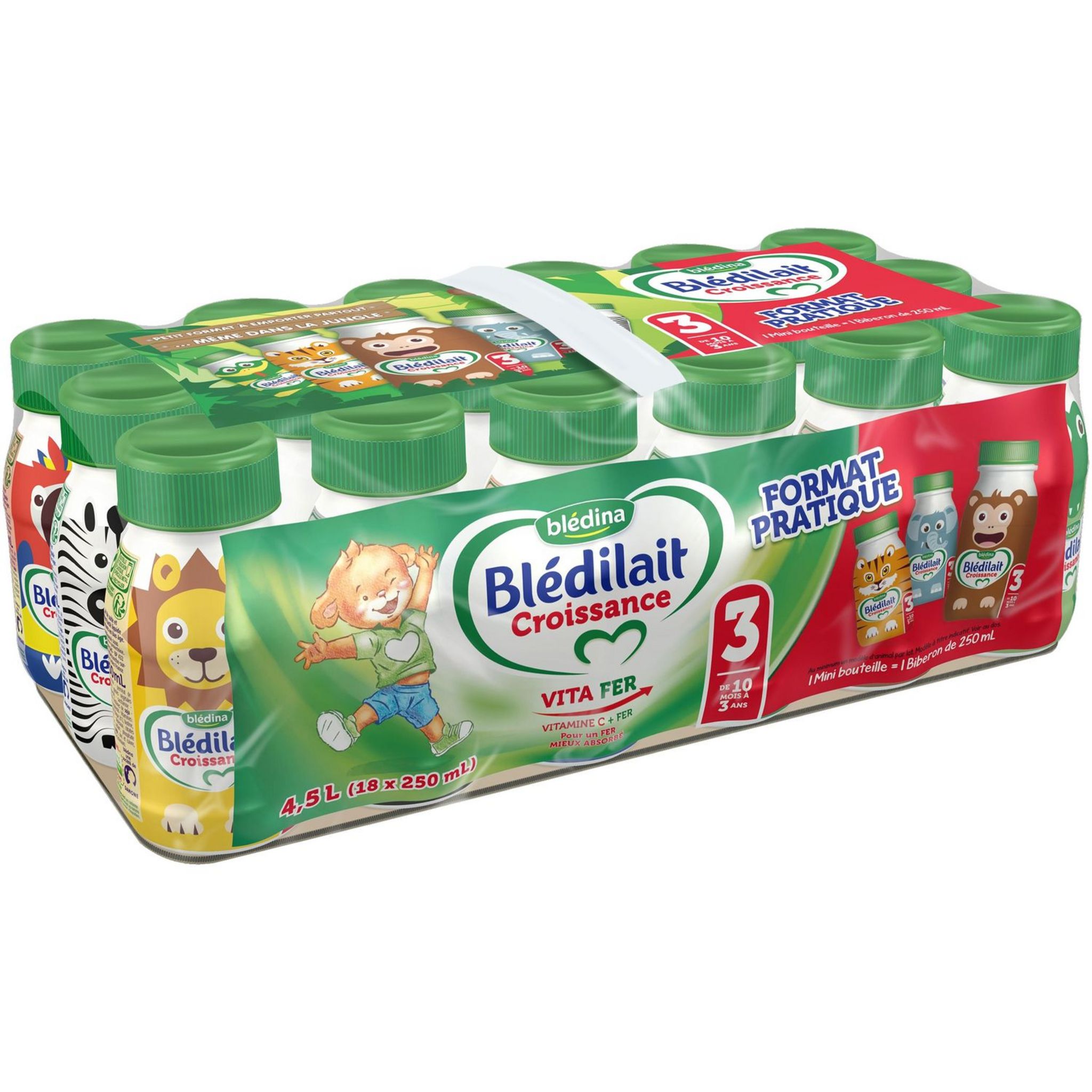 BLEDINA Blédilait 3 lait de croissance liquide de 10 mois 18x25cl