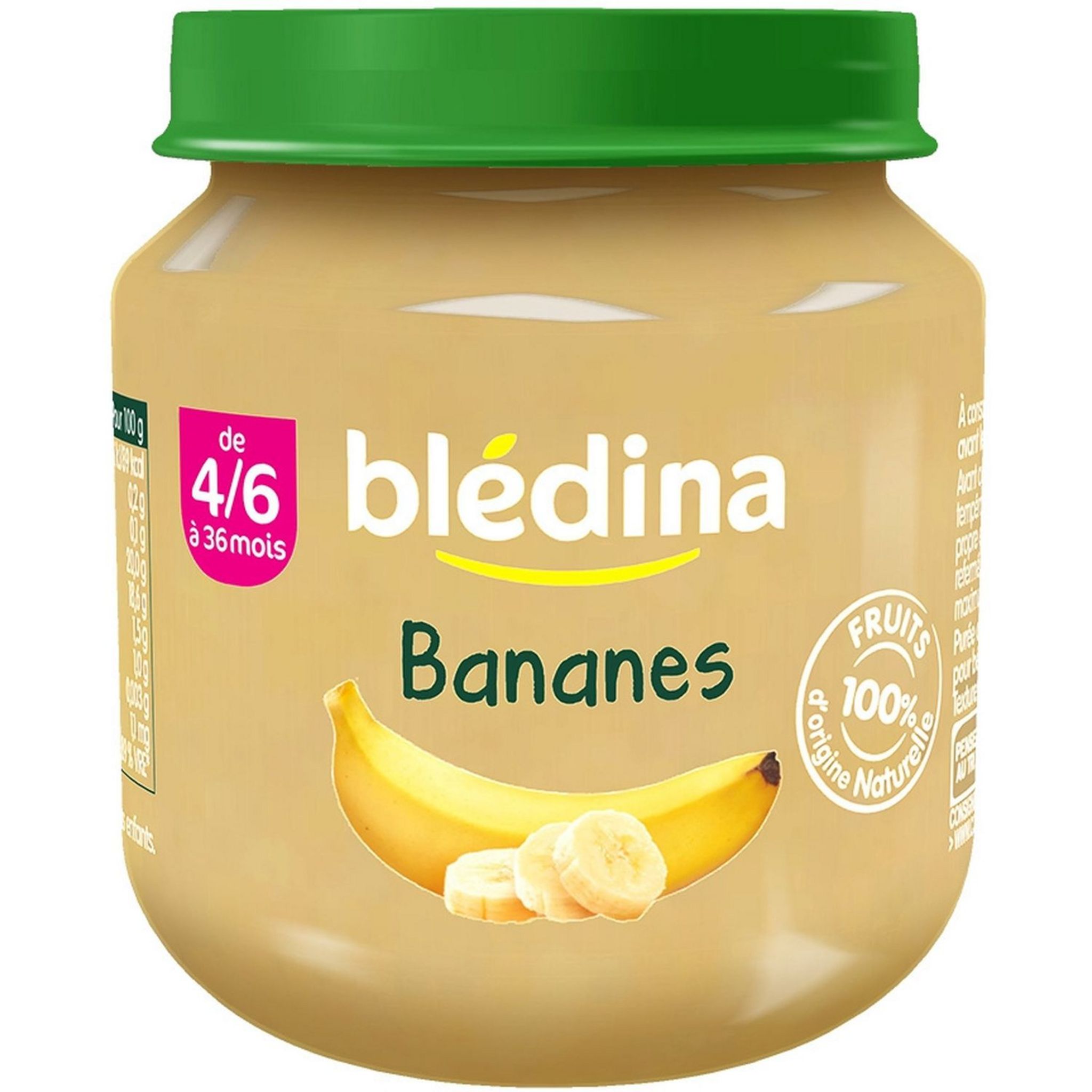 Petit pot bananes - dès 4/6 mois, Blédina (2 x 130 g)