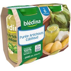 Bledina Bledina Pot Puree Artichauts Cabillaud 2x0g Des 6 Mois Pas Cher A Prix Auchan