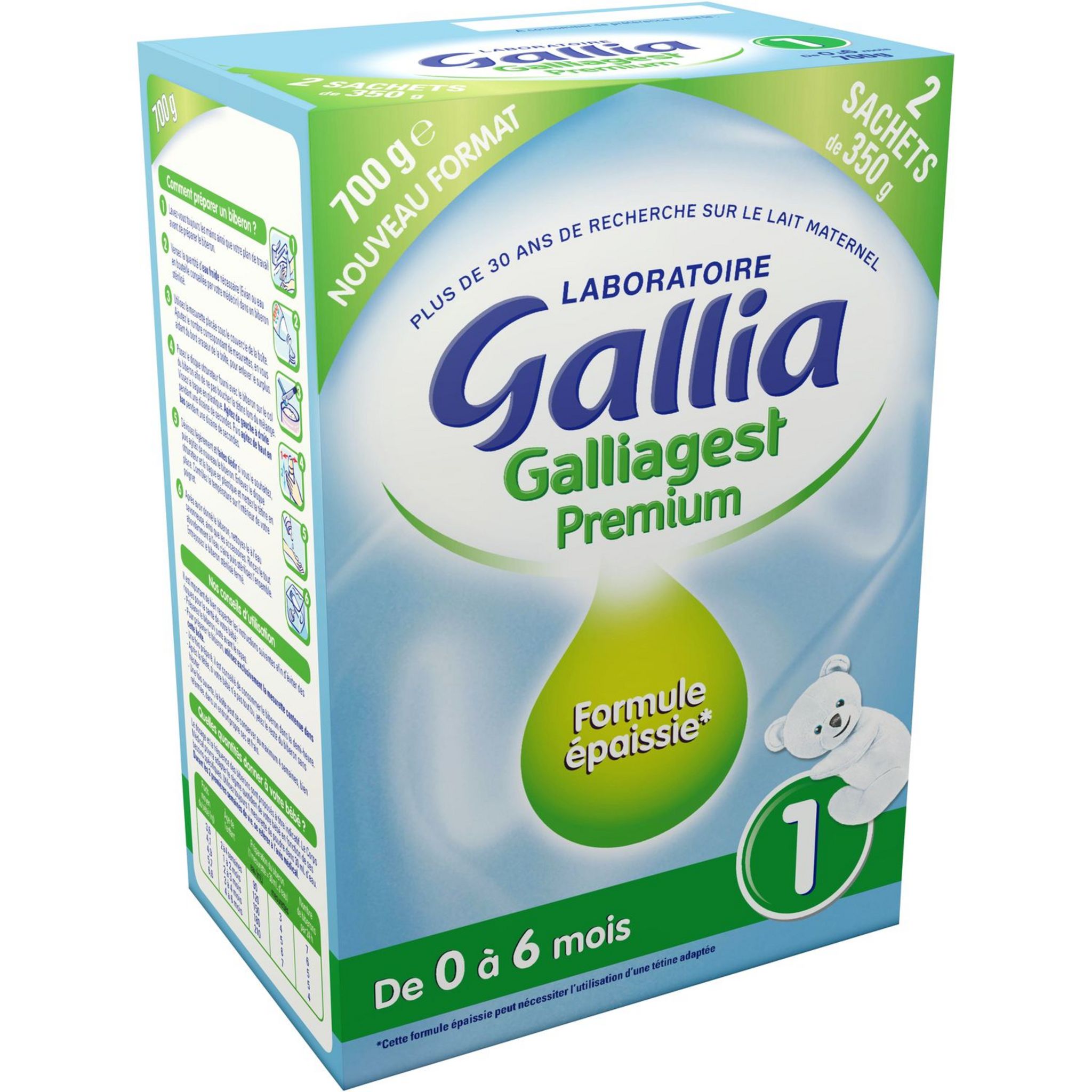 GALLIA Gallia Galliagest 1 lait 1er âge épaissi en poudre dès la naissance  700g 700g pas cher 