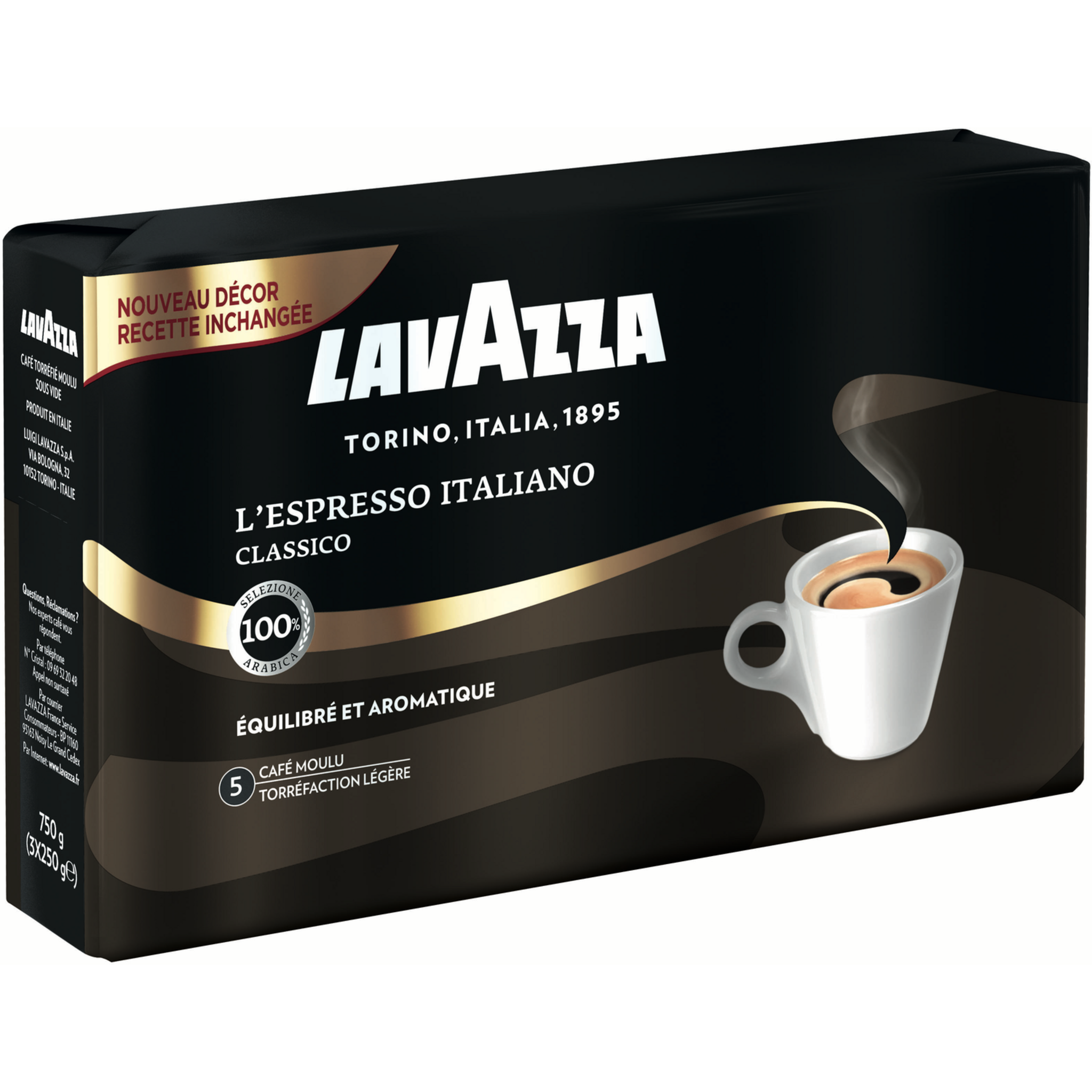 Café moulu Lavazza espresso italiano x2 sachets - 500g