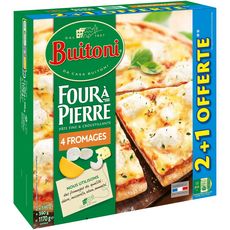 BUITONI Buitoni Pizza aux 4 fromages four à pierre 1,11kg 3 pièces 1,11kg