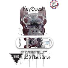 KEYOUEST Clé USB 2.0 16 Go Chien Bulldog Chimiste Blanc