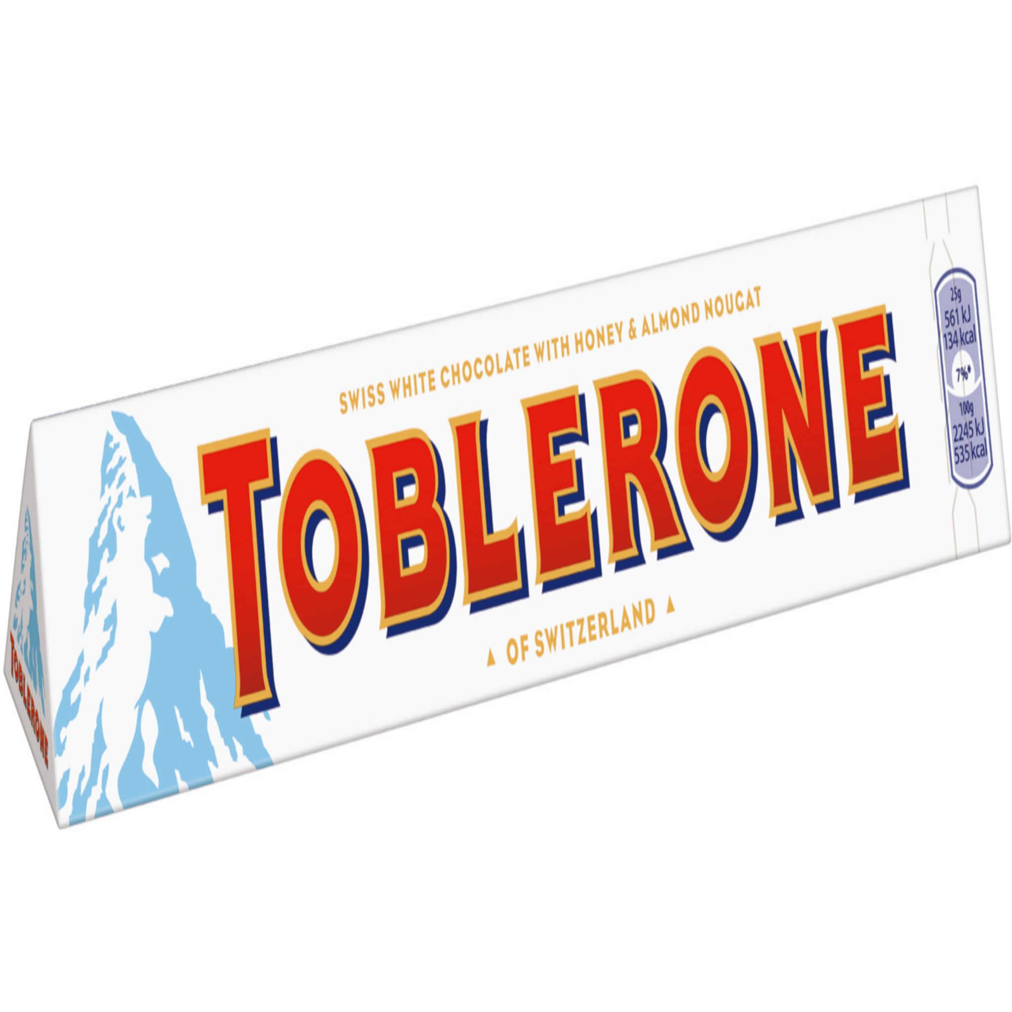 TOBLERONE Barre chocolatée au chocolat blanc miel nougat et amandes 360g  pas cher 