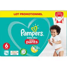 PAMPERS Baby-dry pants couches-culottes taille 6 (+15kg) 76 couches