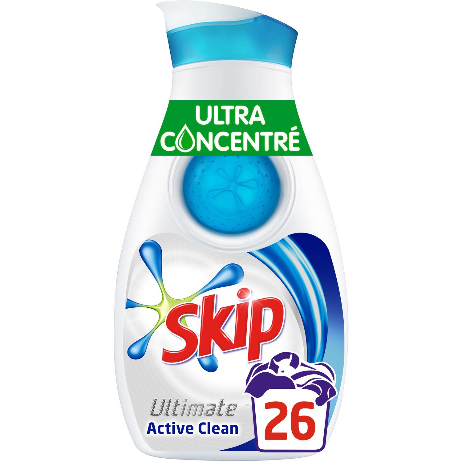 SKIP Skip lessive liquide concentrée active clean 26lavages 910ml