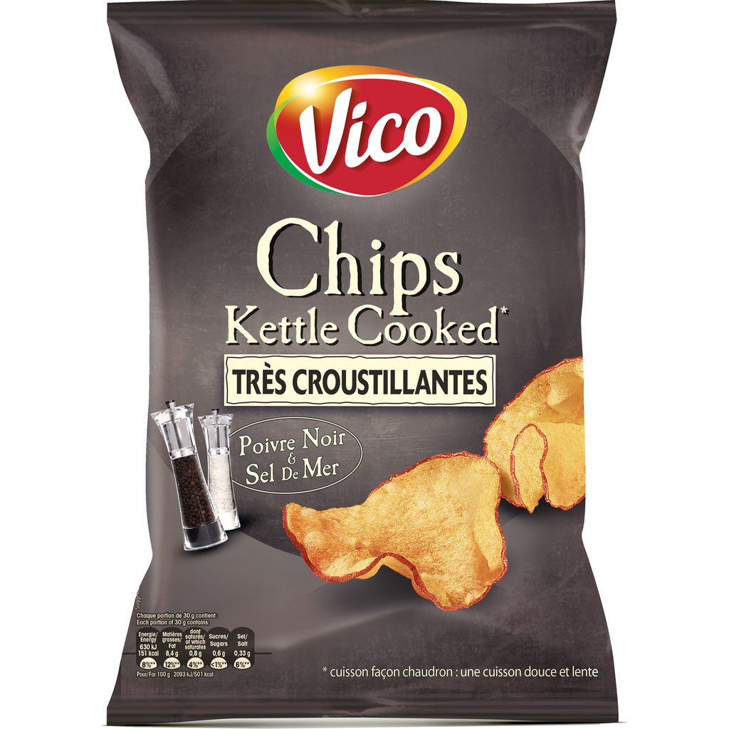 VICO Vico chips kettle cooked poivre et sel 120g pas cher 