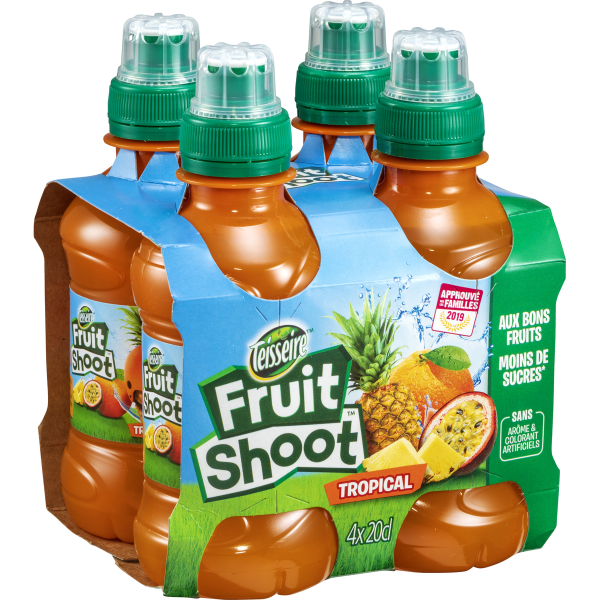 Teisseire Fruit Shoot Boisson Au Jus De Fruits Tropicaux Bouteilles 4xcl Pas Cher A Prix Auchan