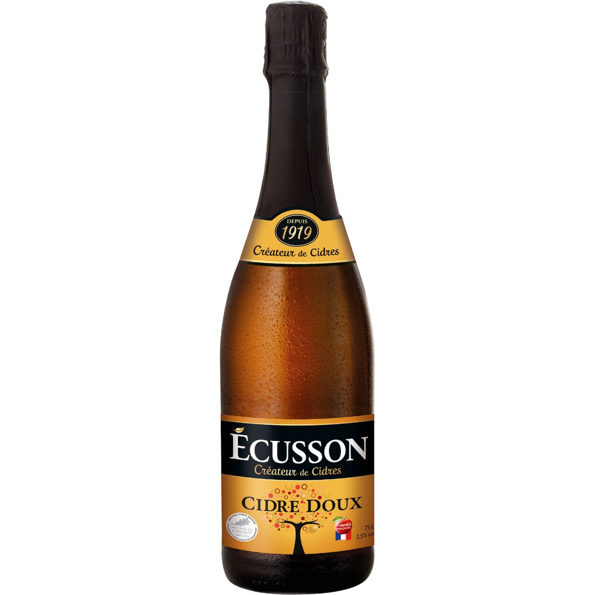 Cidre doux fruité 2,5° (Ecusson, 3 x 33cl)