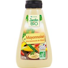 JARDIN BIO ETIC Mayonnaise à la moutarde de Dijon en squeeze fabriqué en France 315g