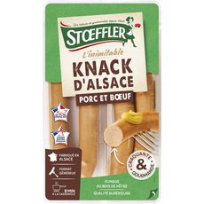 STOEFFLER Knack saucisses d'Alsace porc et boeuf 4 pièces 260g