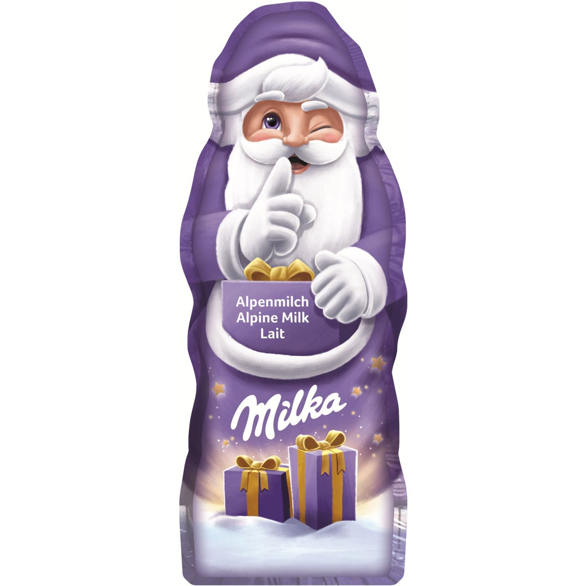 Père Noël au chocolat au lait pétillant Milka