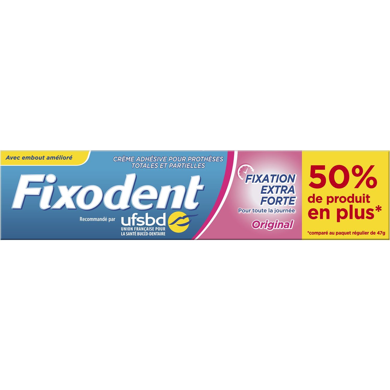 Fixodent Original Crème Adhésive Pour Prothèses Dentaires 47 G & Or