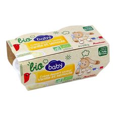 Auchan Baby Bio Pot Dessert Lacte Brasse A La Vanille Des 6 Mois 4x100g Pas Cher A Prix Auchan