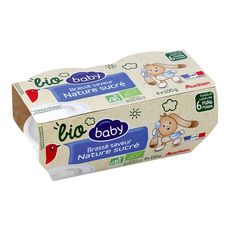 Auchan Baby Bio Petit Pot Dessert Lacte Brasse Nature Des 6 Mois 4x100g Pas Cher A Prix Auchan