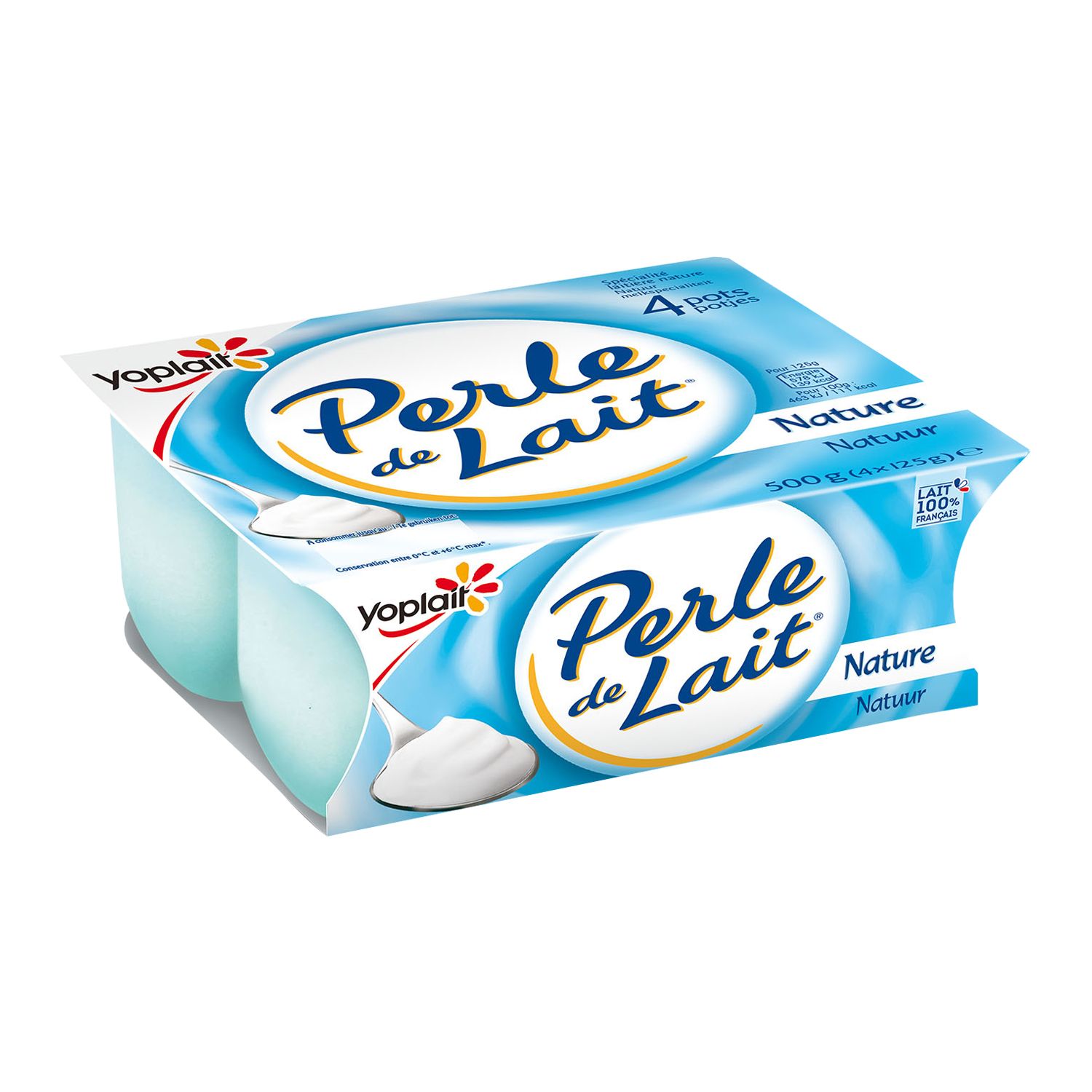 Yoplait - Yaourt Perle de Lait nature (8x125g)