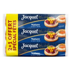 JACQUET Toasts ronds nature sans huile de palme 3x36 tranches 2x250g + 1x250g offert