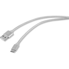 QILIVE Câble textile Adaptateur USB / USB-C 1.2 m Argent