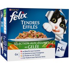 Felix Sachets Repas Effiles En Gelee Viandes Legumes Pour Chat 24x100g Pas Cher A Prix Auchan