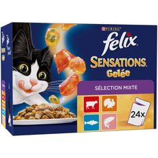 Felix Sachets Sensation Gelee Mixte Pour Chat 24x100g Pas Cher A Prix Auchan