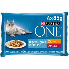 Purina One Sachets Repas Boeuf Poulet Pour Chat Sterilise 4x85g Pas Cher A Prix Auchan