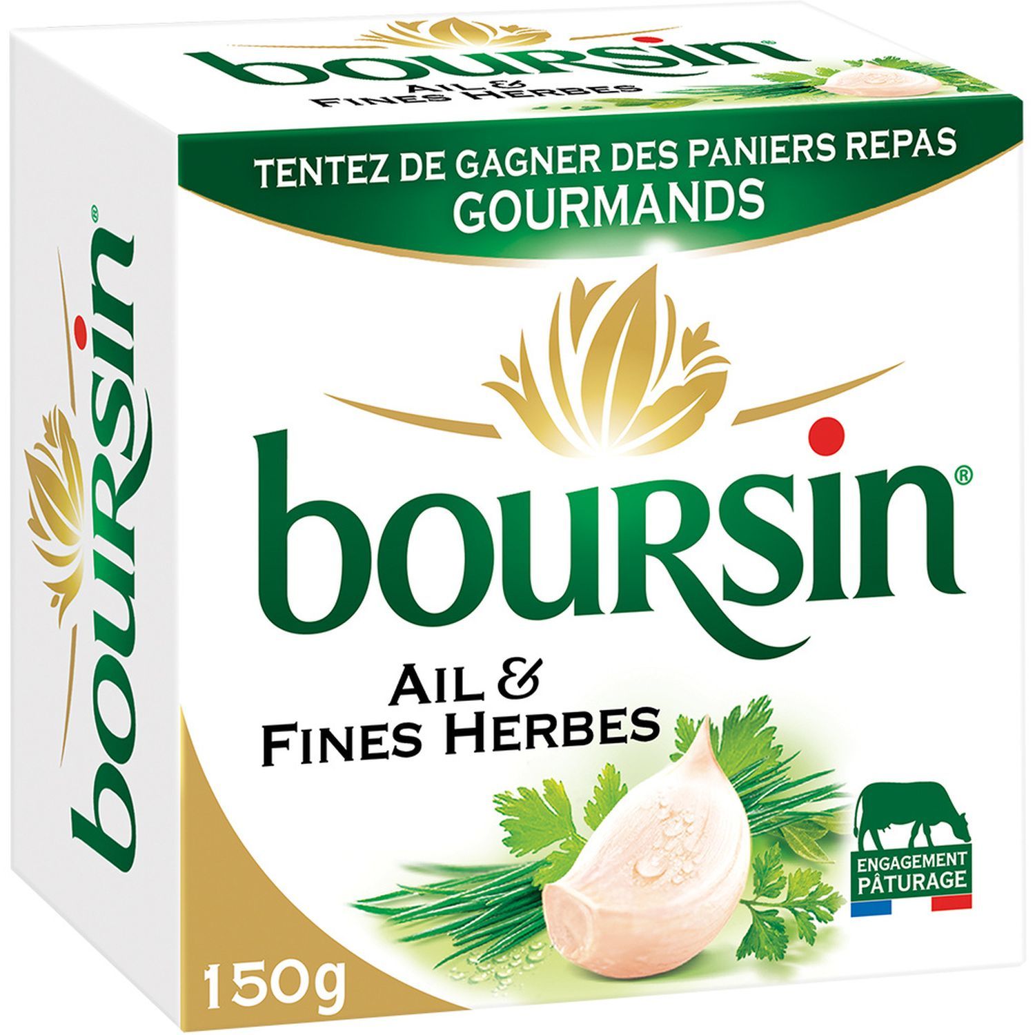 BOURSIN Boursin ail et fines herbes 150g pas cher 