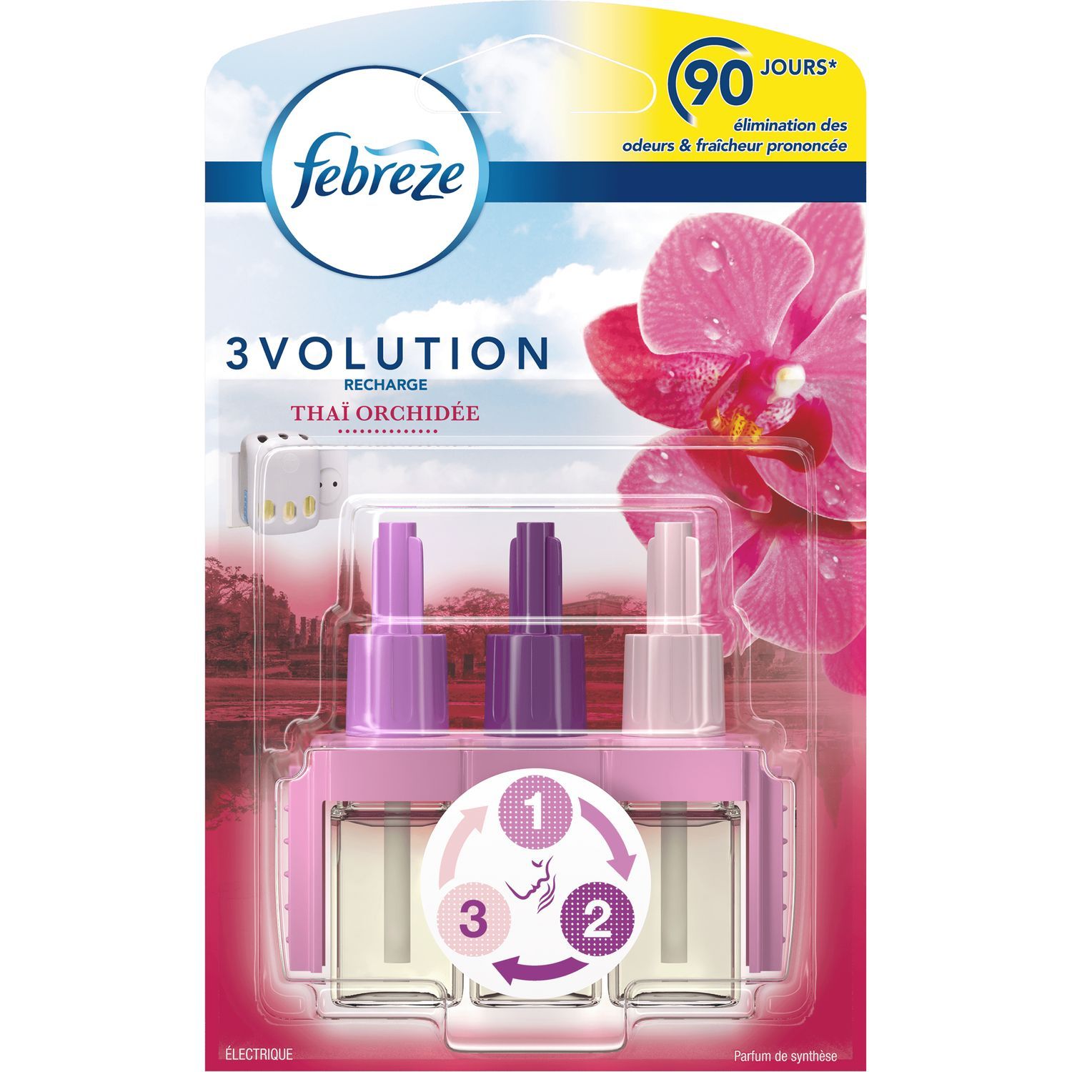 FEBREZE Febreze 3 volution recharge électrique thaï orchidée pas cher 