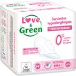 LOVE ET GREEN Serviettes hygiéniques écologiques avec ailettes normal 14 serviettes