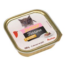 Auchan Auchan Juinor Barquette Terrine De Patee A La Volaille Pour Chaton 100g 100g Pas Cher A Prix Auchan