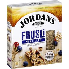 JORDAN'S Frusli barres de céréales à l'avoine complète aux myrtilles 6 barres 180g