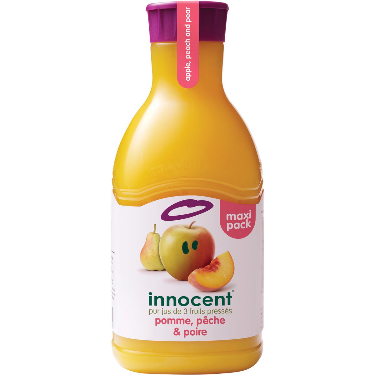 100% pur jus presse pomme pêche poire - Auchan - 0.9 l