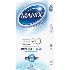 MANIX Zéro préservatifs imperceptibles extra-lubrifiés 12 préservatifs