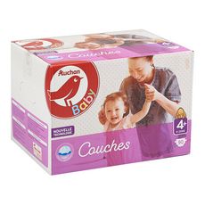 AUCHAN BABY Couches taille 4+ (9-20kg) 90 couches