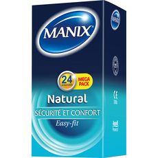 MANIX Natural préservatifs sécurité & confort 24 préservatifs