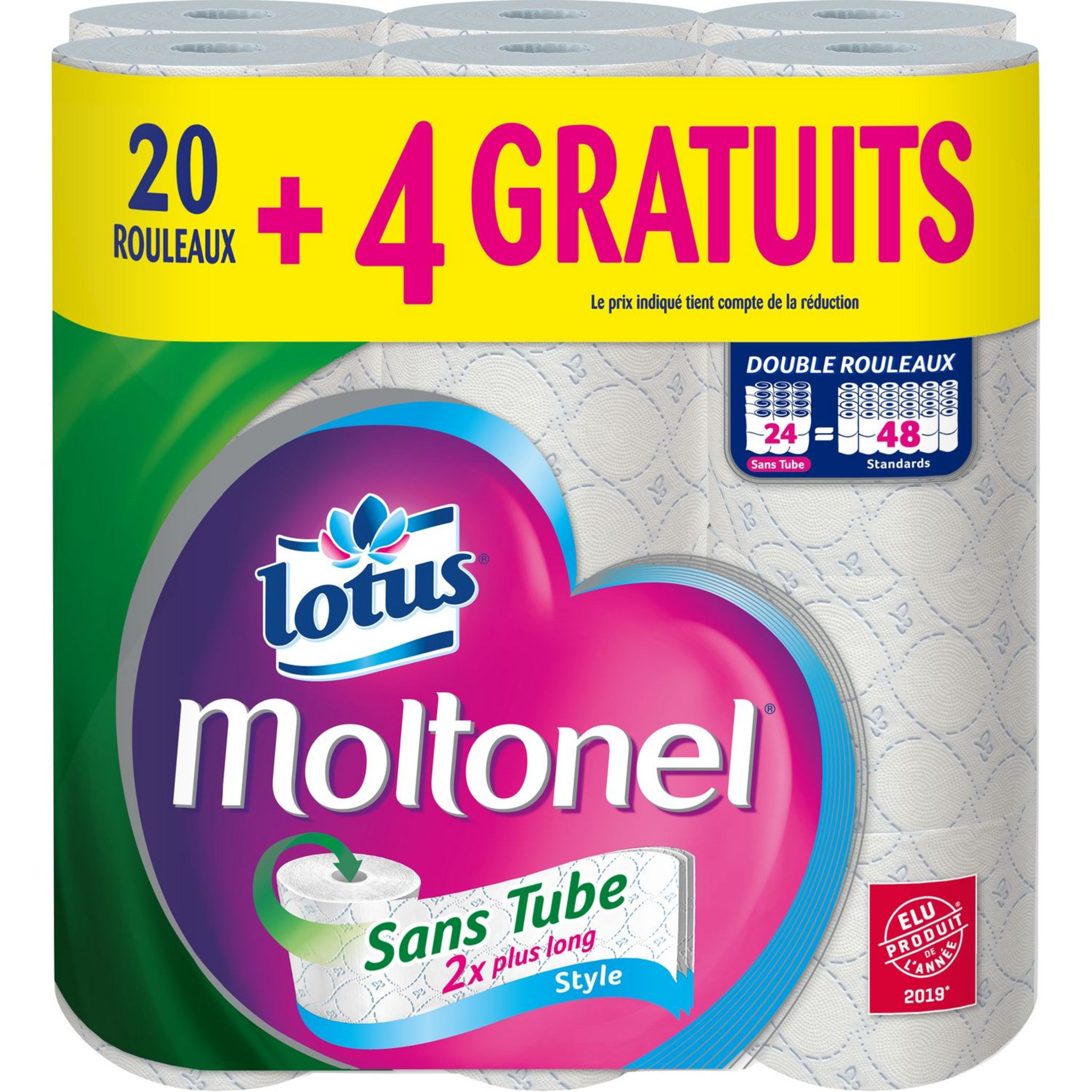 Lotus Papier toilette confort sans tube x4 rouleaux 