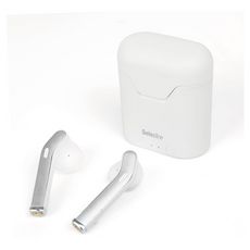 SELECLINE Écouteurs Bluetooth avec étui de recharge - Blanc - 150093